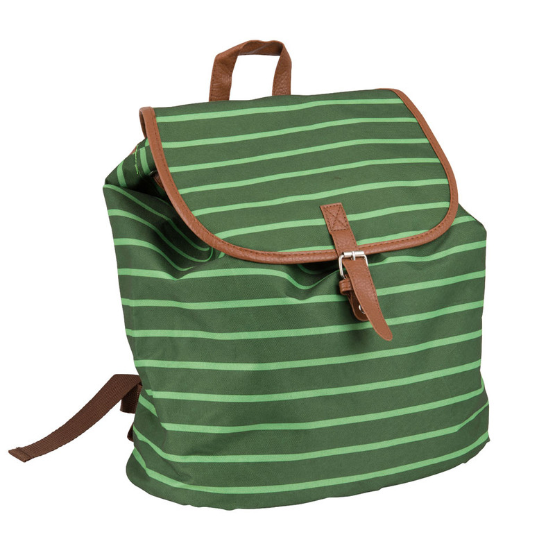 Rugzak met strepen - groen - 30x33 cm