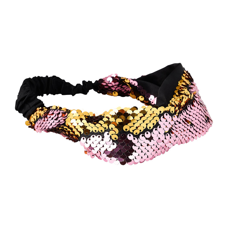 Haarband pailleten - roze/goud op | Xenos