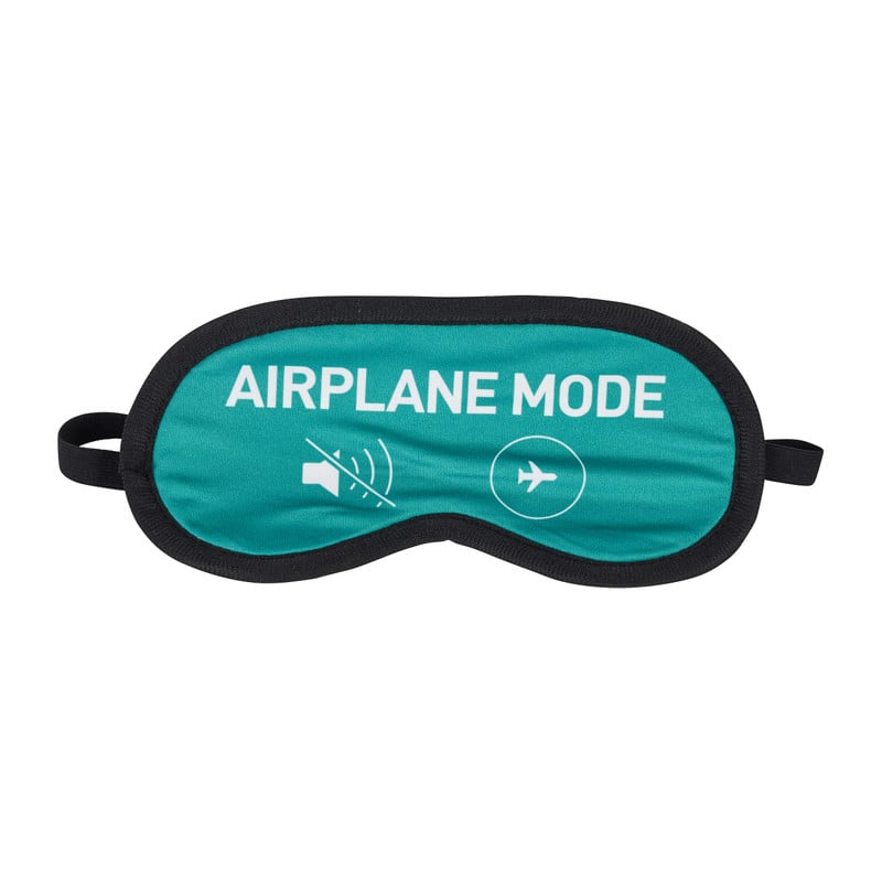 Slaapmasker airplane - groen - 19,5x9 cm