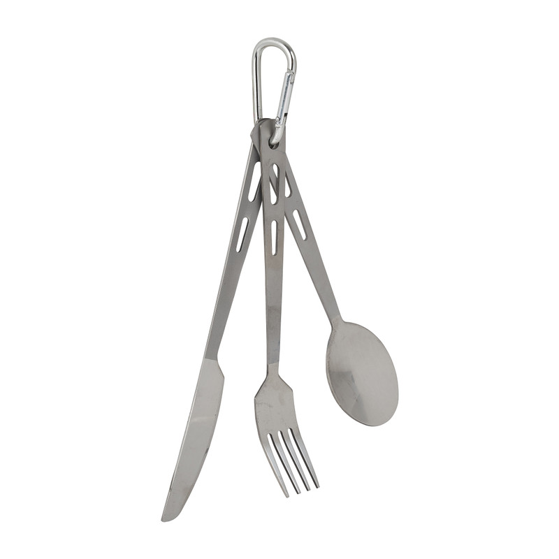 Kampeerbestek aan karabijnhaak