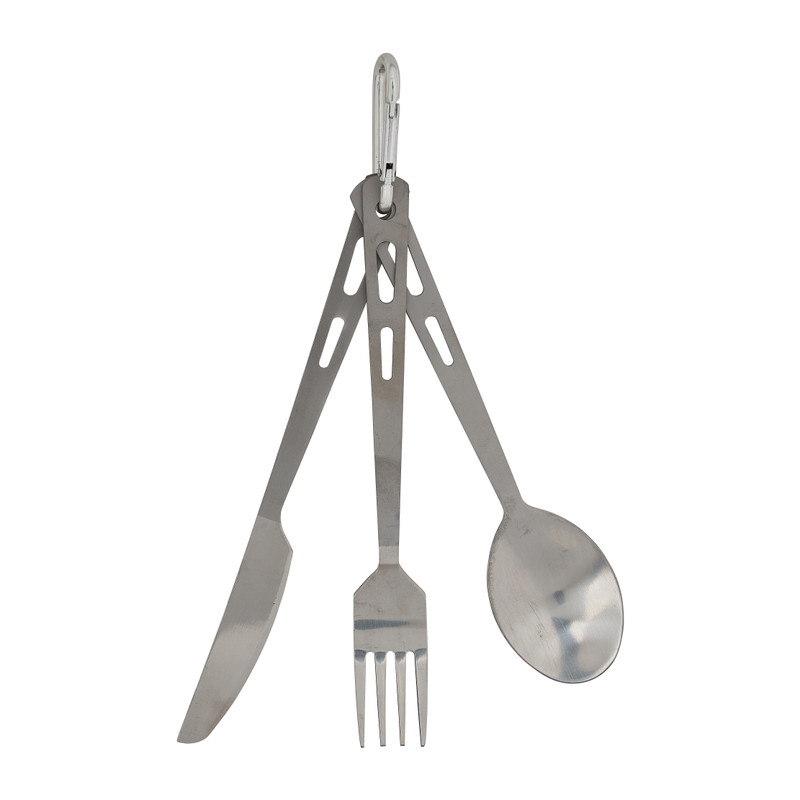 Kampeerbestek aan karabijnhaak