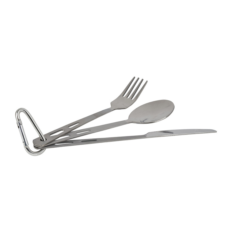 Kampeerbestek aan karabijnhaak