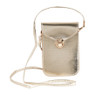 Telefoontasje met riem - goudkleurig - 17x11 cm