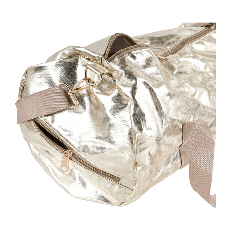 Weekendtas opvouwbaar - goudkleurig - 50x25 cm