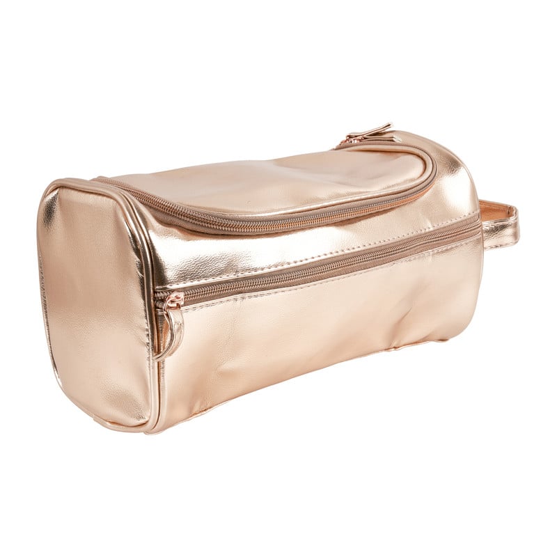Toilettas met haak - rosé goud - 25x15 cm