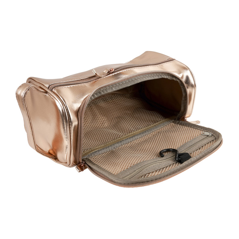 Toilettas met haak - rosé goud - 25x15 cm