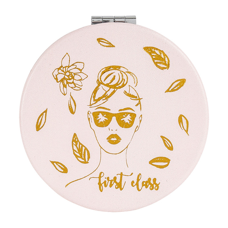 Spiegeltje - roze/groen - diverse varianten - 7 cm