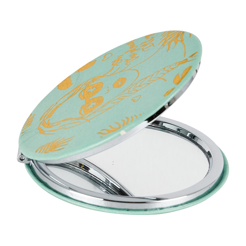 Spiegeltje - roze/groen - diverse varianten - 7 cm