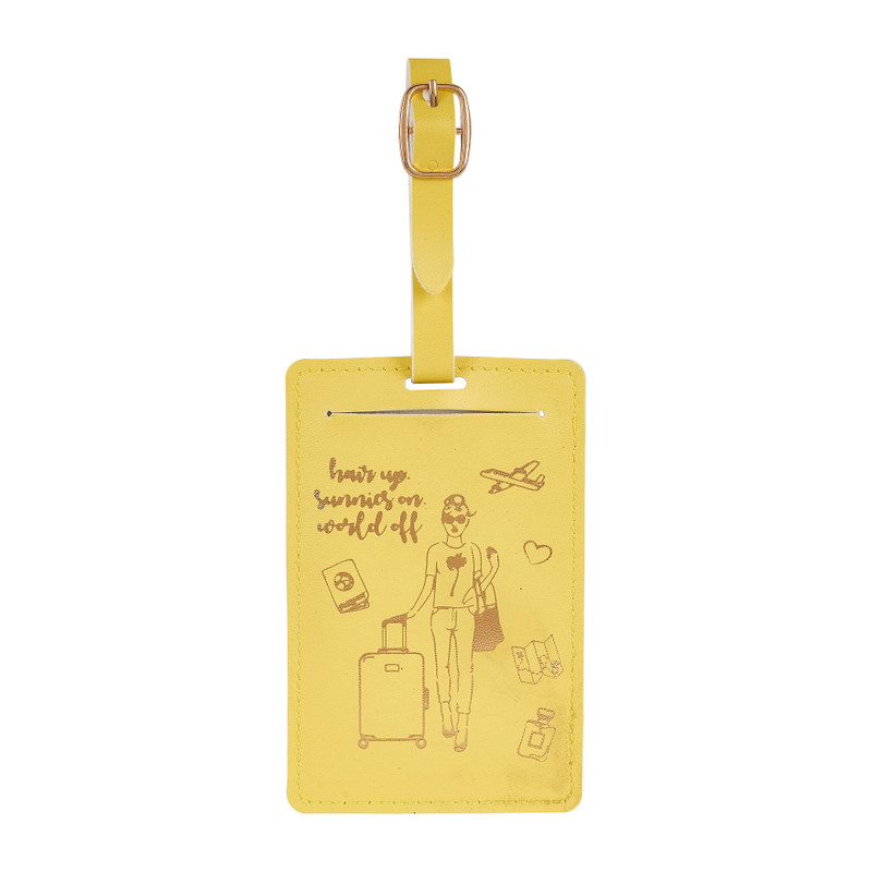 Bagagelabel - roze/geel - diverse varianten