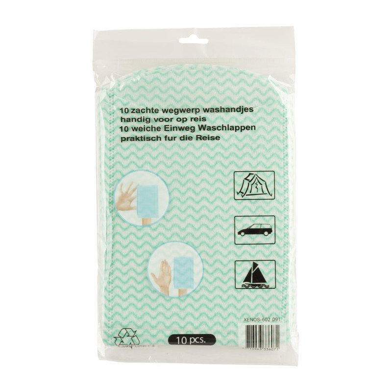 Wegwerp washandjes - groen - 10 stuks