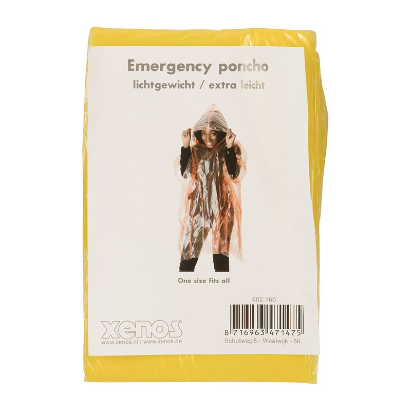 Emergency poncho - geel