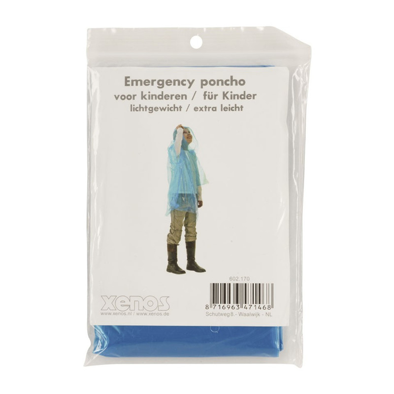Emergency poncho kids - blauw