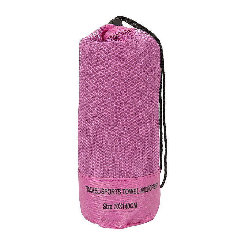 Travel/sporthanddoek - 70x140 cm - roze