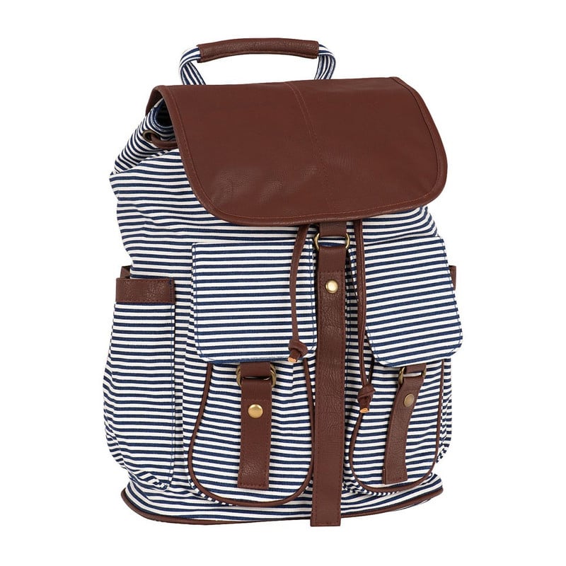 Rugzak gestreept horizontaal smal - wit/blauw