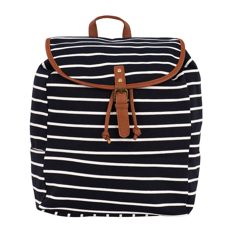 Rugzak gestreept horizontaal breed - blauw/wit