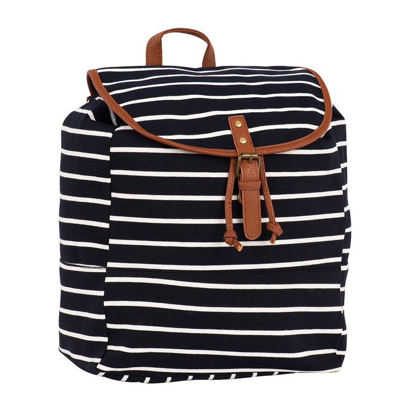 Rugzak gestreept horizontaal breed - blauw/wit