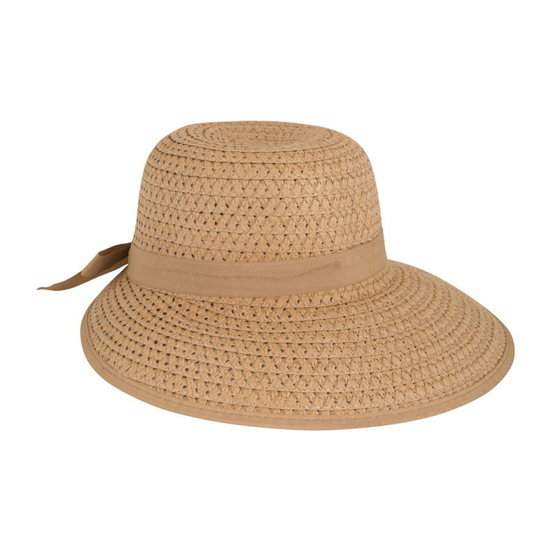 Dameshoedje met lint bruin 