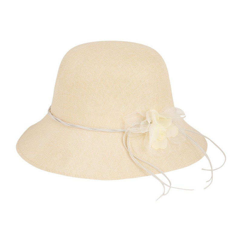 Hoedje rond met deco creme