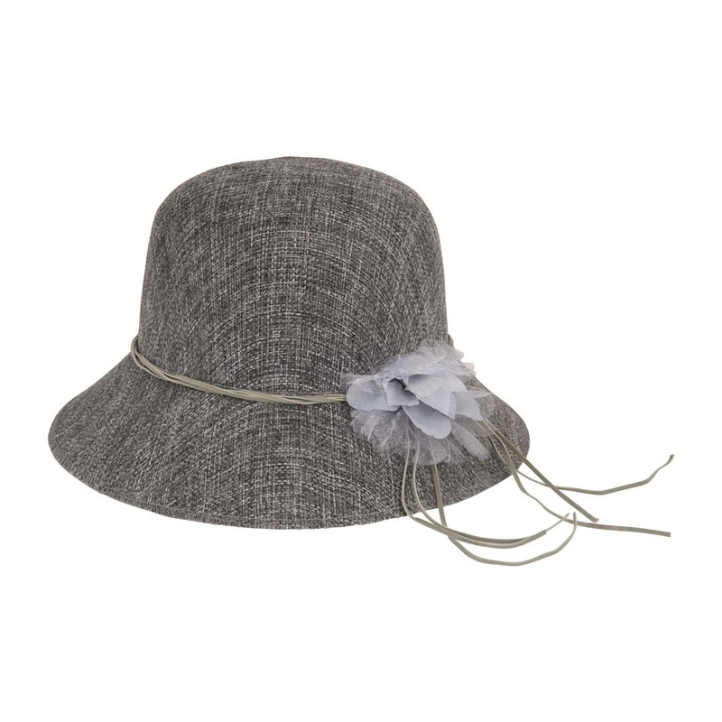 Hoedje rond met deco grijs