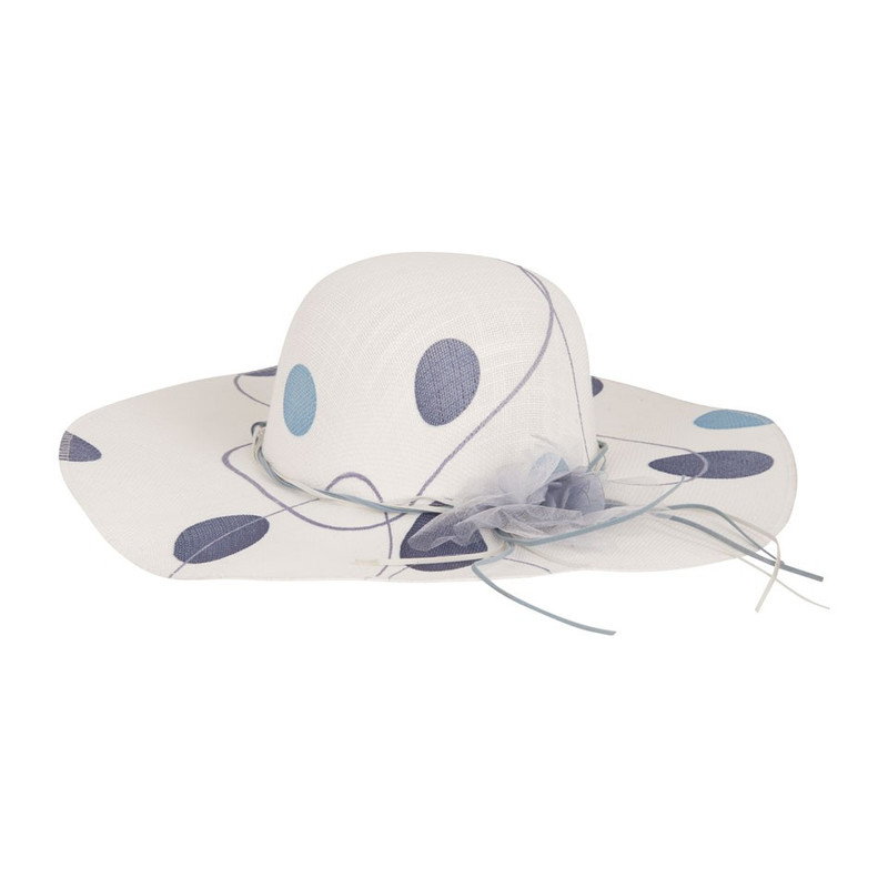 Dameshoed Kenia met bloem/strik blauw 
