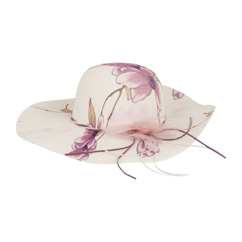 Dameshoed Kenia met bloem/strik paars