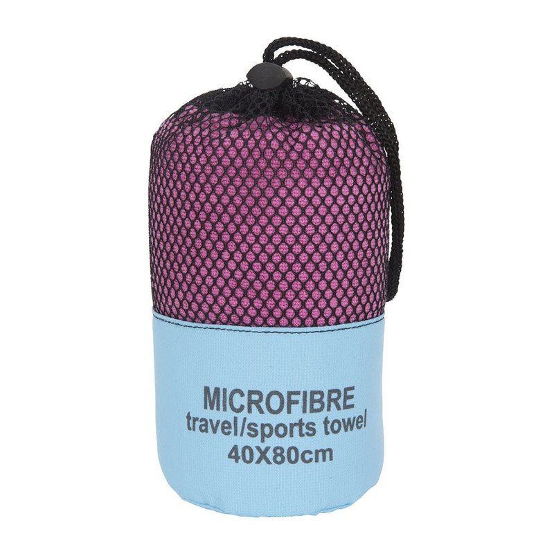 Travel/sporthanddoek - 40x80 cm - roze