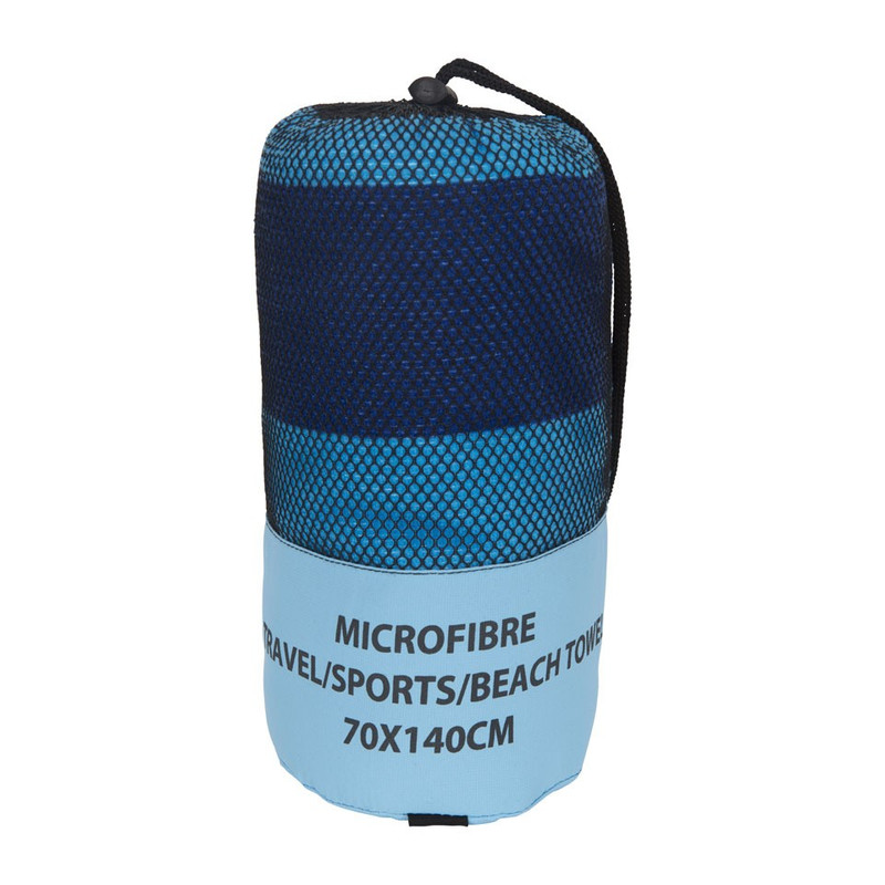 Travel/sport/strandhanddoek - 70x140 cm - blauw