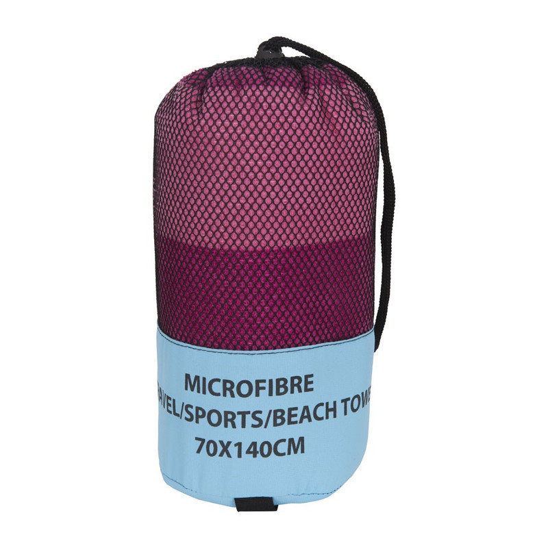 Travel/sport/strandhanddoek - 70x140 cm - roze