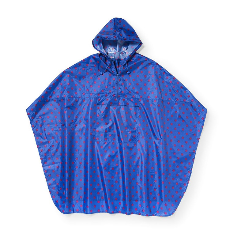 Travel poncho dots - blauw