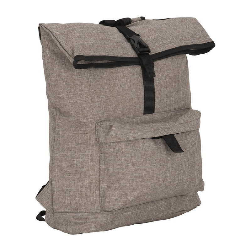 Rugzak met vouwsluiting taupe