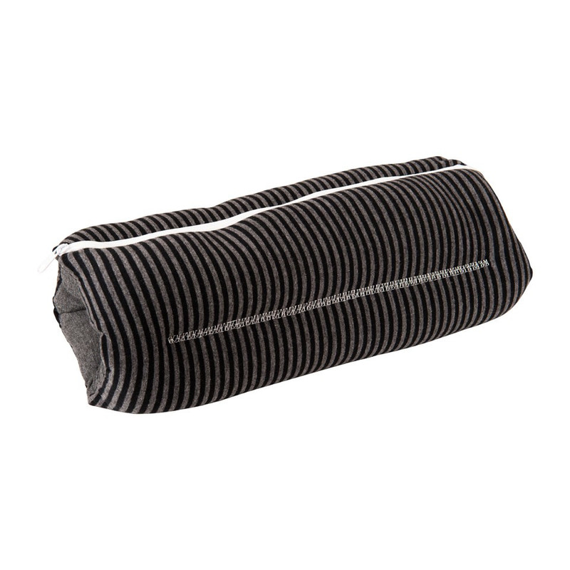 Kussen geribbeld - zwart/grijs - 33x33 cm