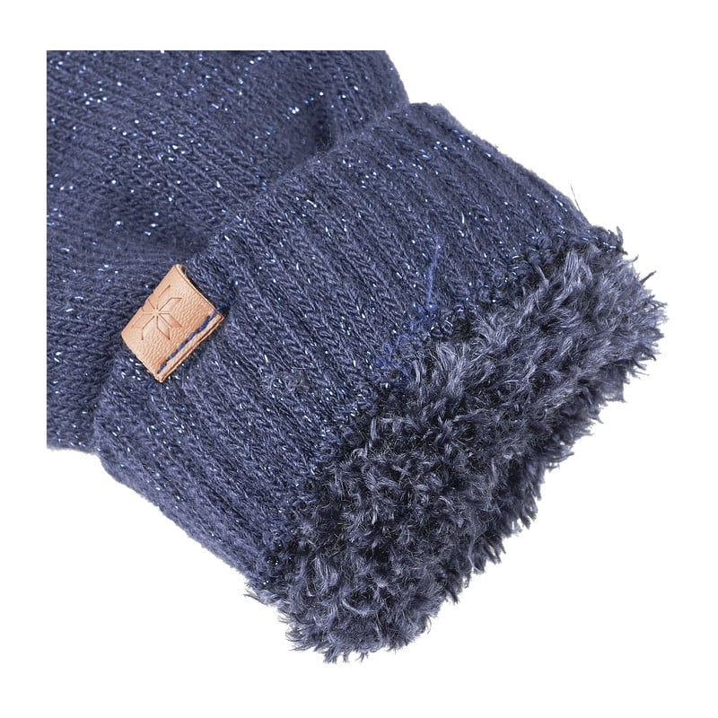 Dames handschoenen - blauw glitter