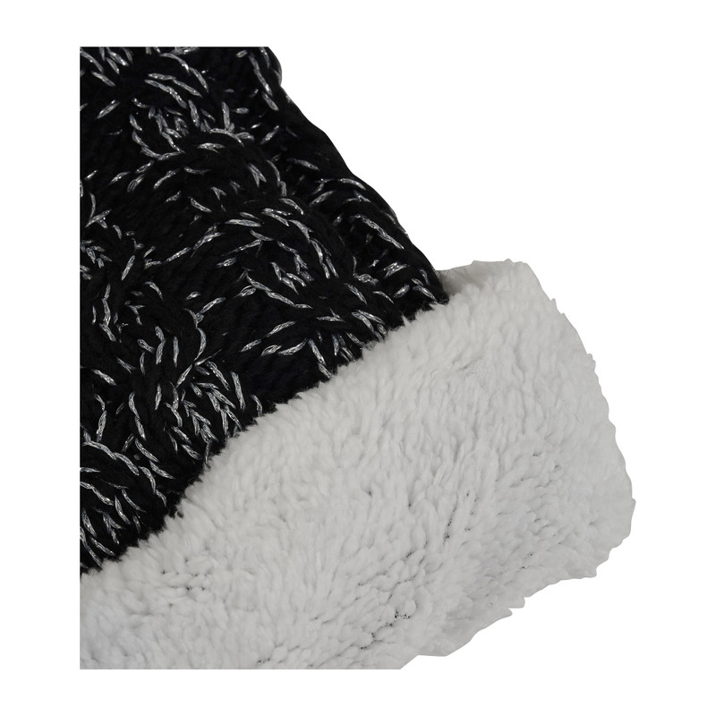 Dames skicol - zwart glitter