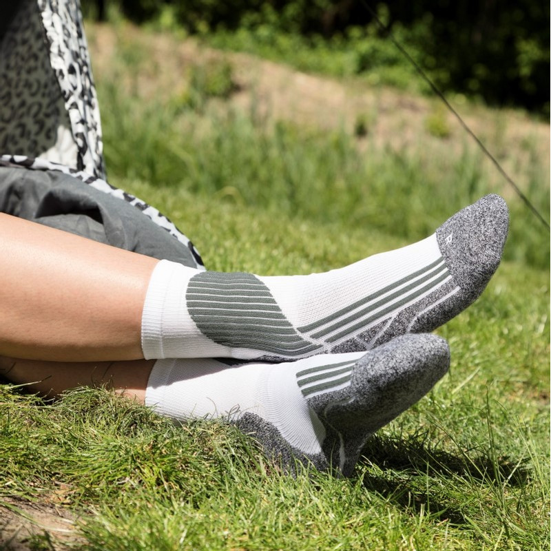 Coolmax sportsokken 35/38 - wit/grijs - 2 paar