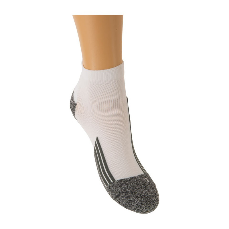 Coolmax enkelsokken - 39/42 - wit/grijs - 2 paar
