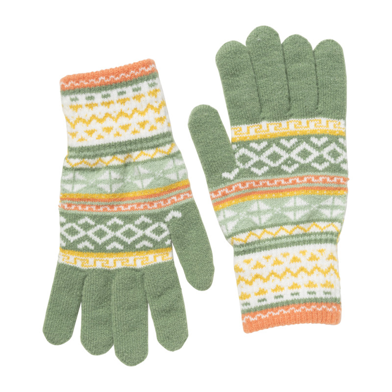 Handschoenen Folklore - groen/geel - one size