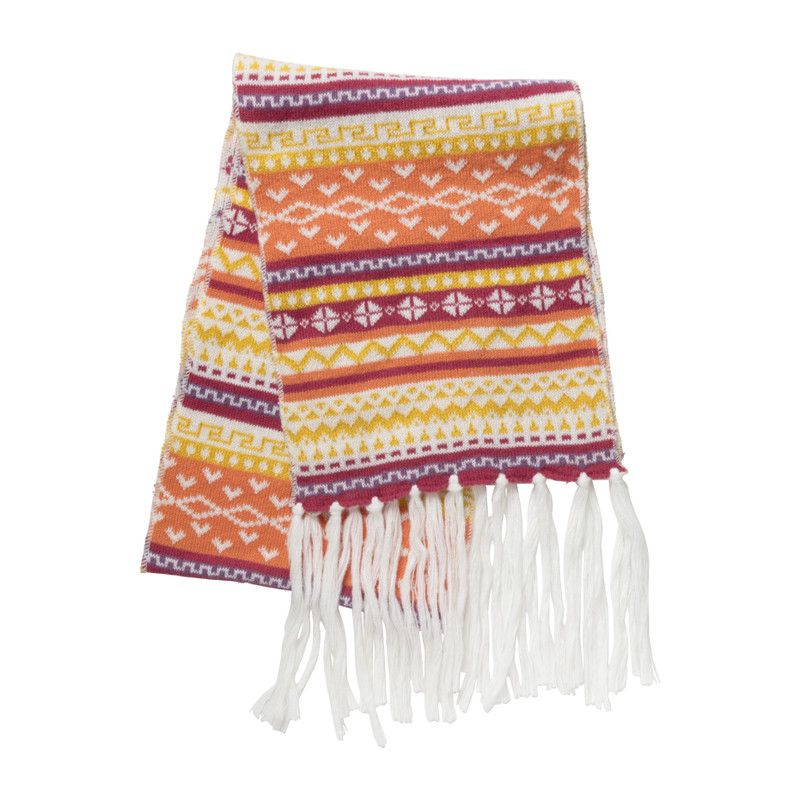 Sjaal Folklore - oranje - 30x180 cm