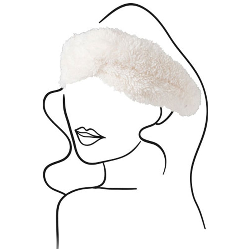 Hoofdband teddy - wit - one size