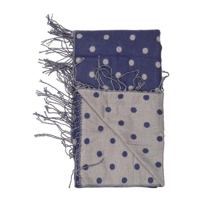 Sjaal stippen - donkerblauw