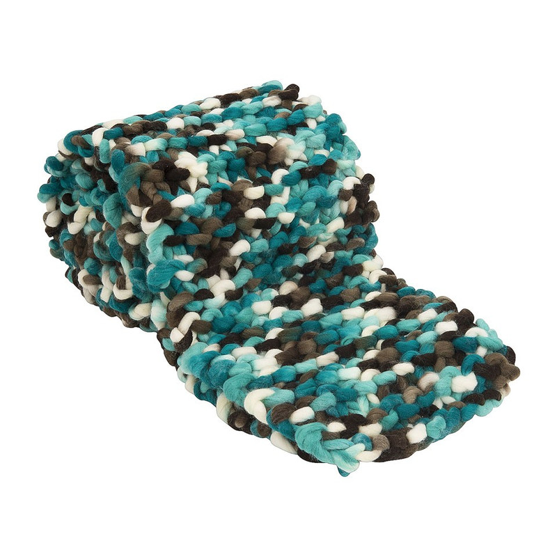 Sjaal grof gebreid - blauw/grijs