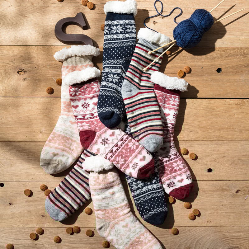 Huissokken Noors - blauw - maat 36/41