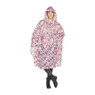 Poncho pink/blue flowers - roze