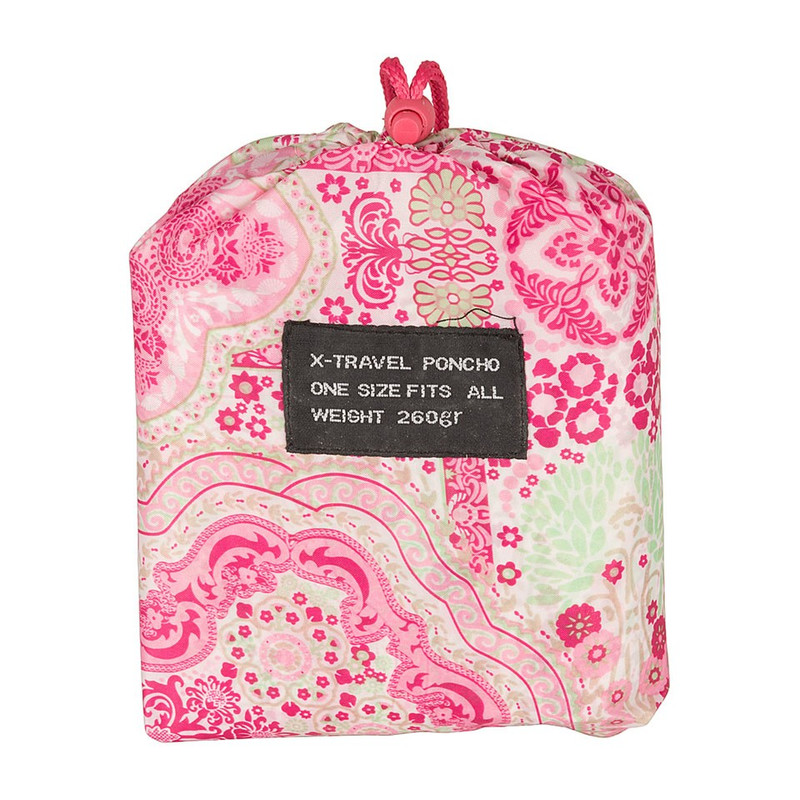 Poncho indian - roze/lichtgroen