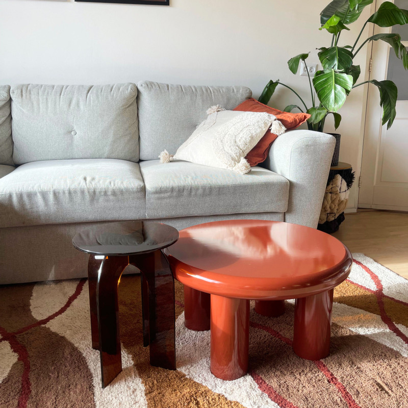 Salontafel Mira - rood - ø60x33 cm