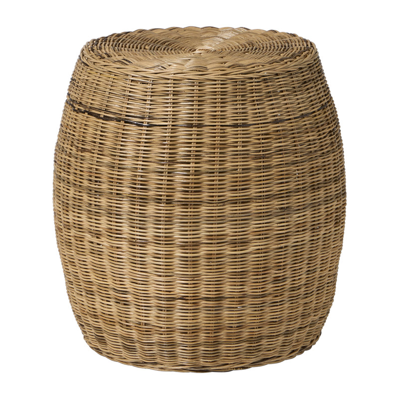 Bijzettafel rotan rond - naturel - ø42x44 cm