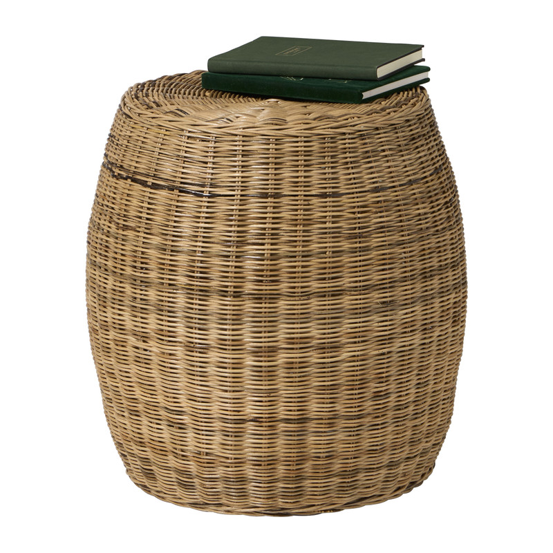 Bijzettafel rotan rond - naturel - ø42x44 cm