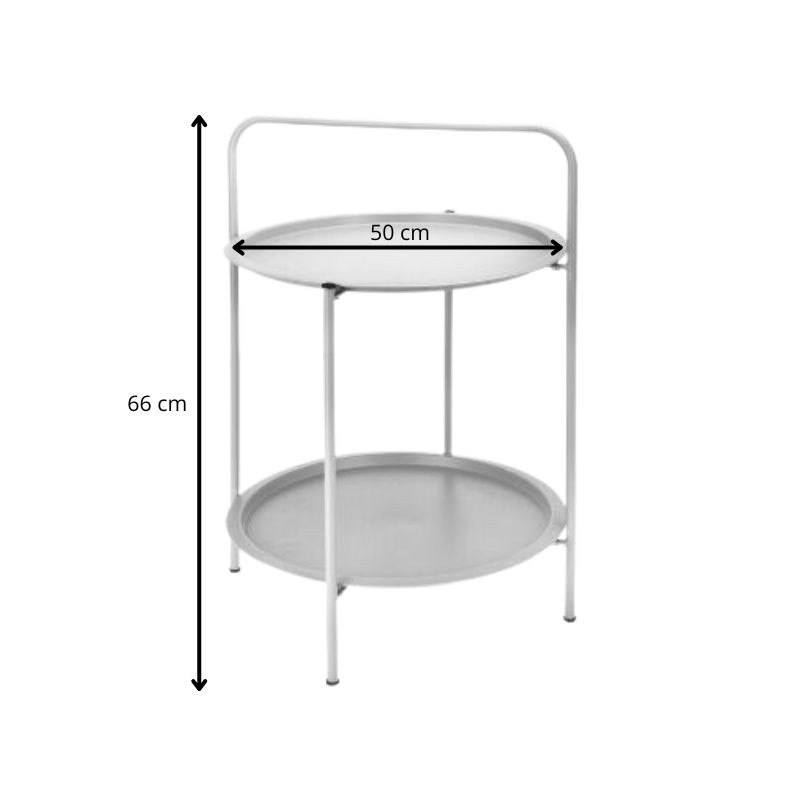 Bijzettafel grijs - metaal - ø50x66 cm