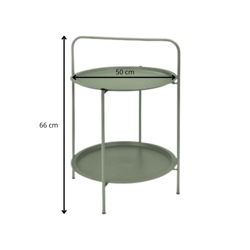 Bijzettafel groen - metaal - ø50x66 cm