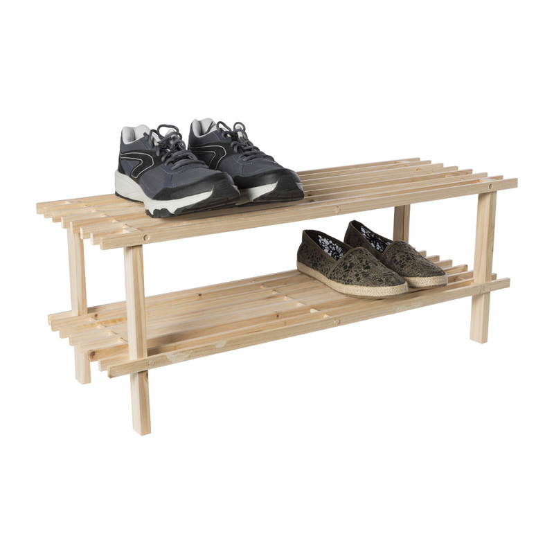 Schoenenrek 2-laags - hout - 30x77x26 cm