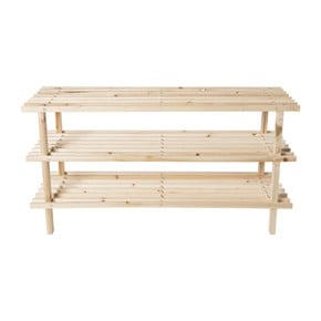 Schoenenrek 3-laags - hout - 40x77x26 cm